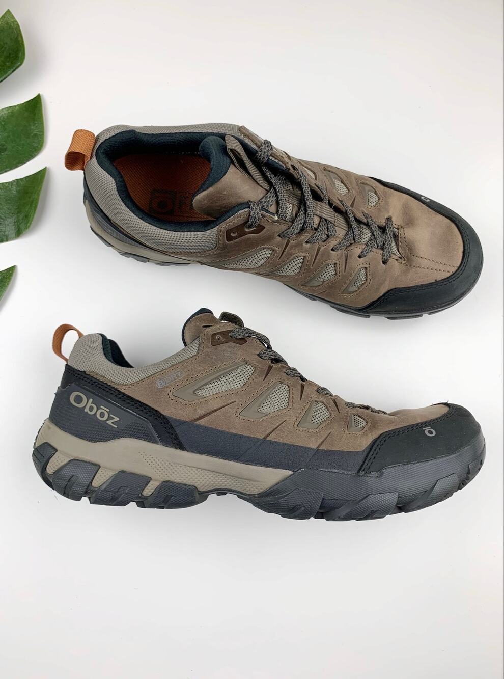 Oboz Sawtooth X Low B-Dry Hiking Shoes Waterproof Brown Leather Cordura Mens 9.5